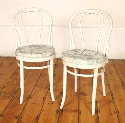 Lot 586 - A pair of Thonet style bentwood cafe chairs