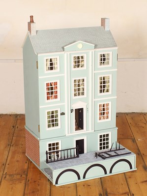 Lot 233 - A Georgian style four storey doll's house,...