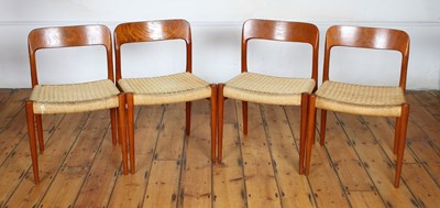 Lot 293 - A set of four Niels Otto Moller teak model 75...