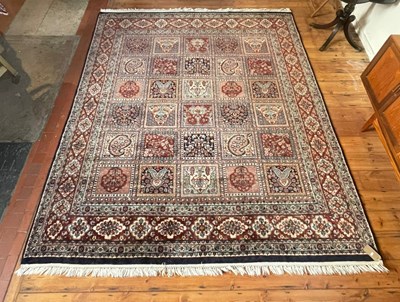 Lot 267 - A Persian Moud panel rug, the panels within...