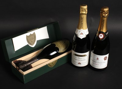Lot 241 - Three bottles of champagne, one cuvee Dom...