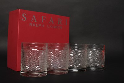 Lot 205 - A set of four Ralph Lauren Safari glass tumblers
