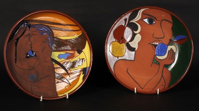 Lot 297 - Claire Lambert, a pair of studio pottery, each...