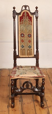 Lot 573 - A 19th century carved high back chair, having...