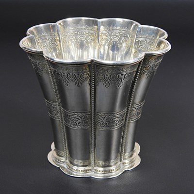 Lot 1 - A Danish silver vase, of lobed form, with a...