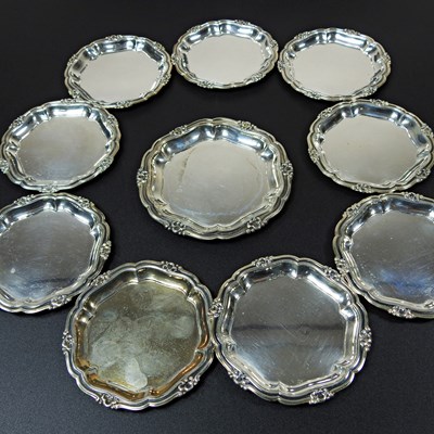 Lot 28 - A set of ten Danish metalwares small trays,...