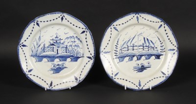 Lot 180 - A pair of pearlware plates marked I.H (Joshua...