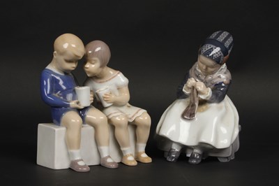 Lot 207 - Two Royal Copenhagen porcelain figures, Amager...