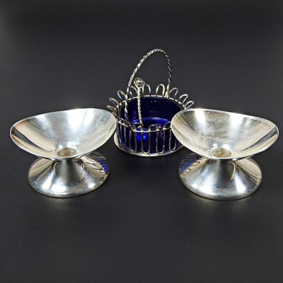 Lot 379 - A pair of miniature Danish sterling silver...