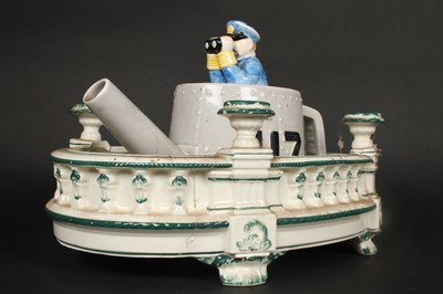 Lot 684 - A pottery jardiniere, marked D.P. HOVE, with a...