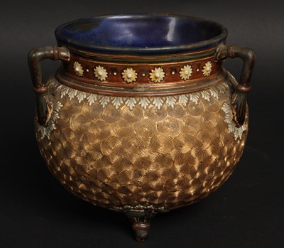 Lot 812 - A Royal Doulton stoneware cauldron shaped pot