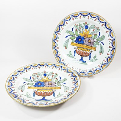Lot 635 - A pair of large 19th century Dutch Delft...
