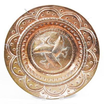 Lot 62 - A Scandinavian Arts and Crafts design copper...