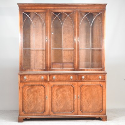 Lot 393 - A reproduction glazed bookcase, with lancet...