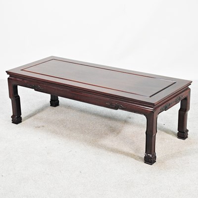Lot 532 - A modern Chinese carved hardwood coffee table,...