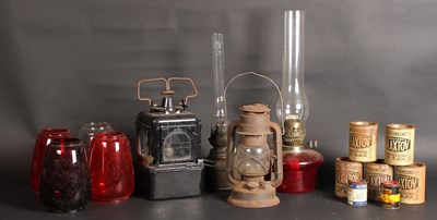 Lot 642 - A collection of antique and vintage oil lamps...
