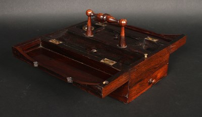 Lot 187 - A 19th century rosewood and brass inlaid box,...