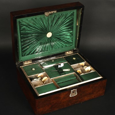 Lot 191 - A Victorian burr walnut and mother of pearl...