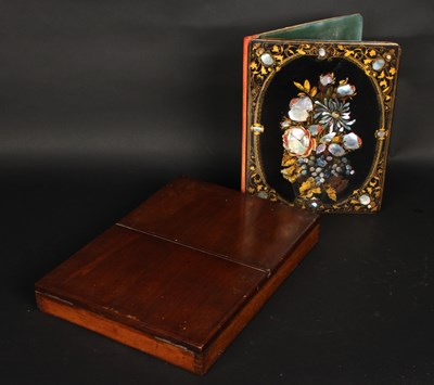 Lot 175 - A mahogany boxed travel mirror, together with...