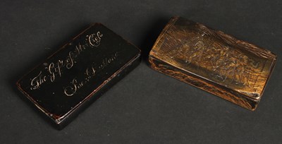 Lot 182 - A 19th century pressed horn snuff box, with a...
