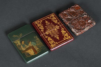 Lot 183 - Three 19th century visiting card cases, to...
