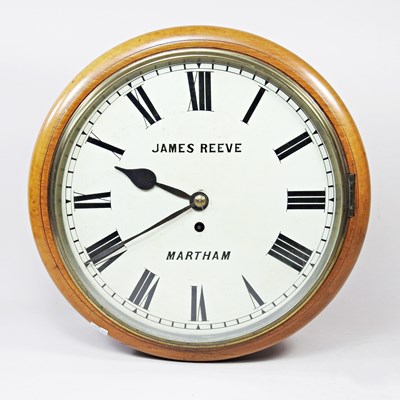 Lot 596 - A 19th century dial clock, the eleven inch...