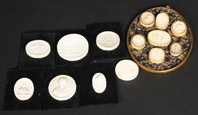 Lot 185 - A collection of 19th century plaster intaglios...