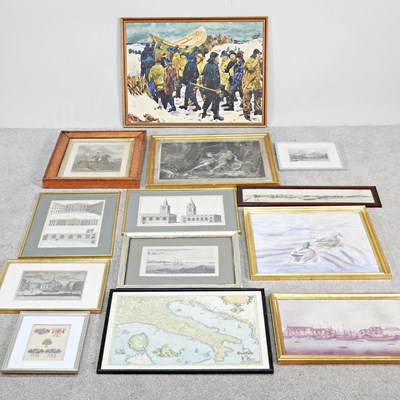 Lot 398 - A collection of pictures, maps and engravings