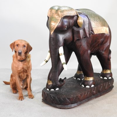 Lot 356 - A large carved hardwood model of an Indian...