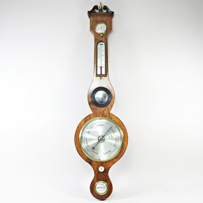 Lot 121 - A 19th century rosewood cased wheel barometer,...