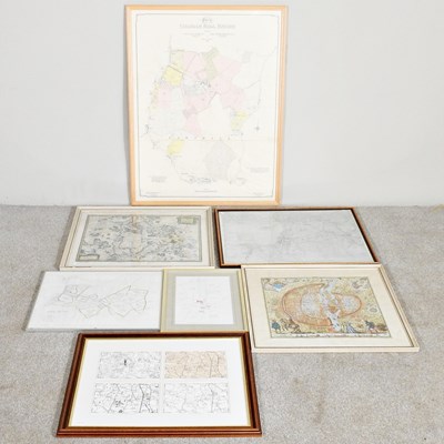 Lot 732 - A collection of pictures and maps, to include...
