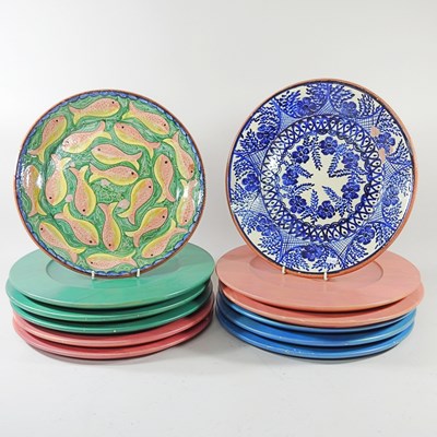 Lot 394 - A set of ten variously coloured painted wooden...