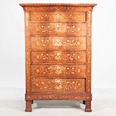 Lot 216 - A good 19th century Dutch floral marquetry...