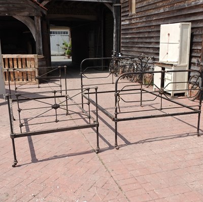 Lot 58 - An early 20th century painted iron single bedstead