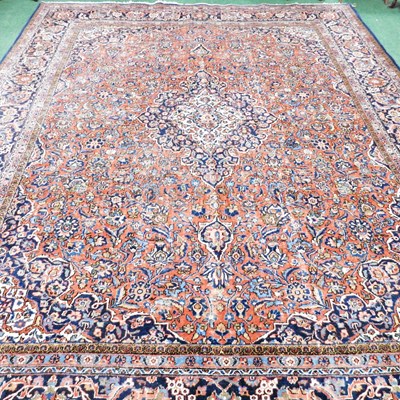 Lot 536 - A large Persian kashan carpet, with foliate...