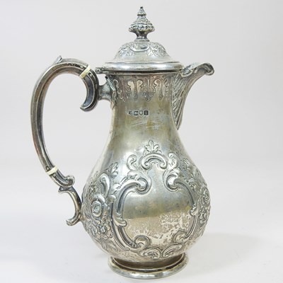 Lot 311 - An Edwardian silver coffee pot, of baluster...