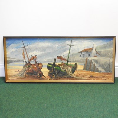 Lot 679 - Ben Thaila, 20th century, beach scene with...