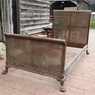Lot 47 - An Edwardian carved mahogany single bedstead