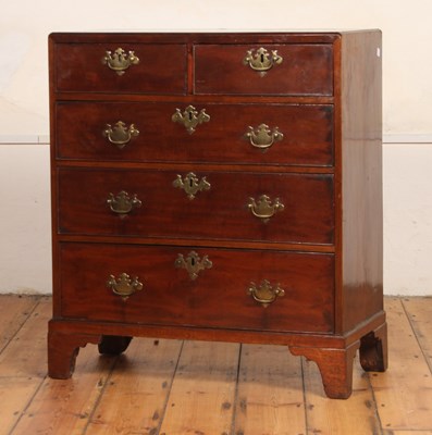 Lot 643 - A George III mahogany chest of drawers, w.81cm