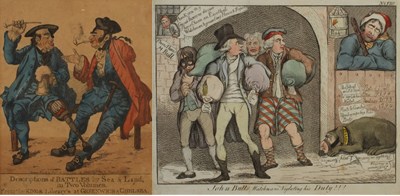 Lot 372A - Two 18th/19th century coloured etchings of...