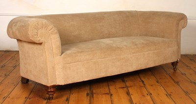 Lot 454 - A Victorian beige Chesterfield sofa
