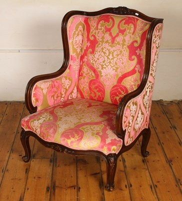 Lot 503 - A French style pink upholstered armchair