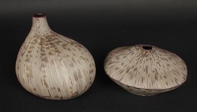 Lot 249 - Two modern grey pottery vases