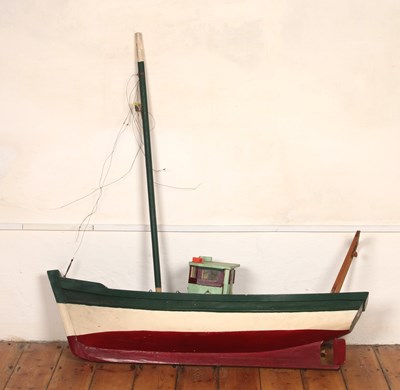 Lot 345 - A large French hand built painted wooden model...