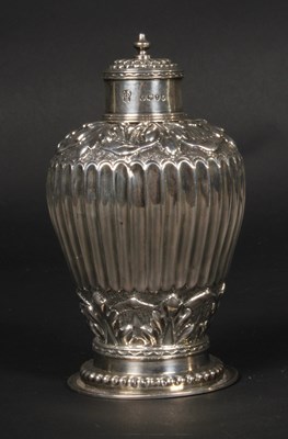 Lot 45A - A Victorian silver tea caddy, repousse...