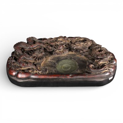 Lot 285 - A large Chinese carved stone brush washing...