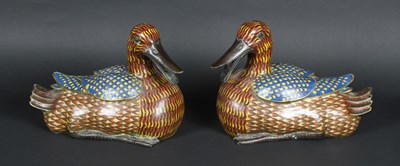 Lot 167 - A pair of large Chinese cloisonné enamel...
