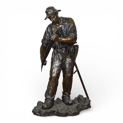 Lot 290 - Oscar Ruffoni (1874-1946), man sharpening a...