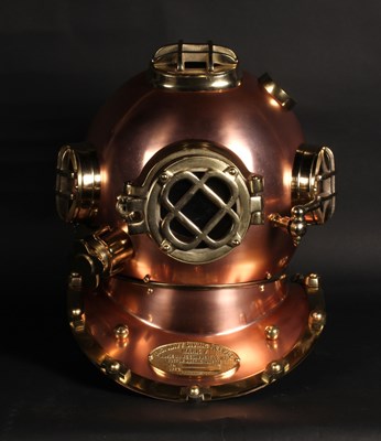 Lot 207 - An antique style copper and brass diver's helmet