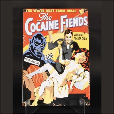 Lot 431 - An enamel on metal sign, inscribed The Cocaine...